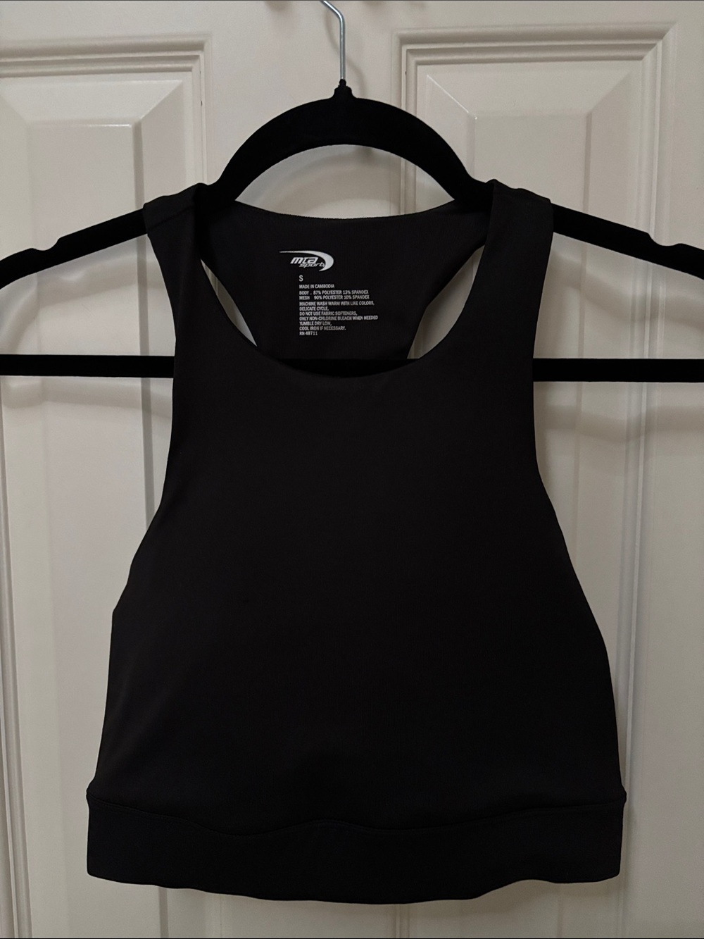 MTA Sport Black High-Neck Racerback Crop Sports Bra